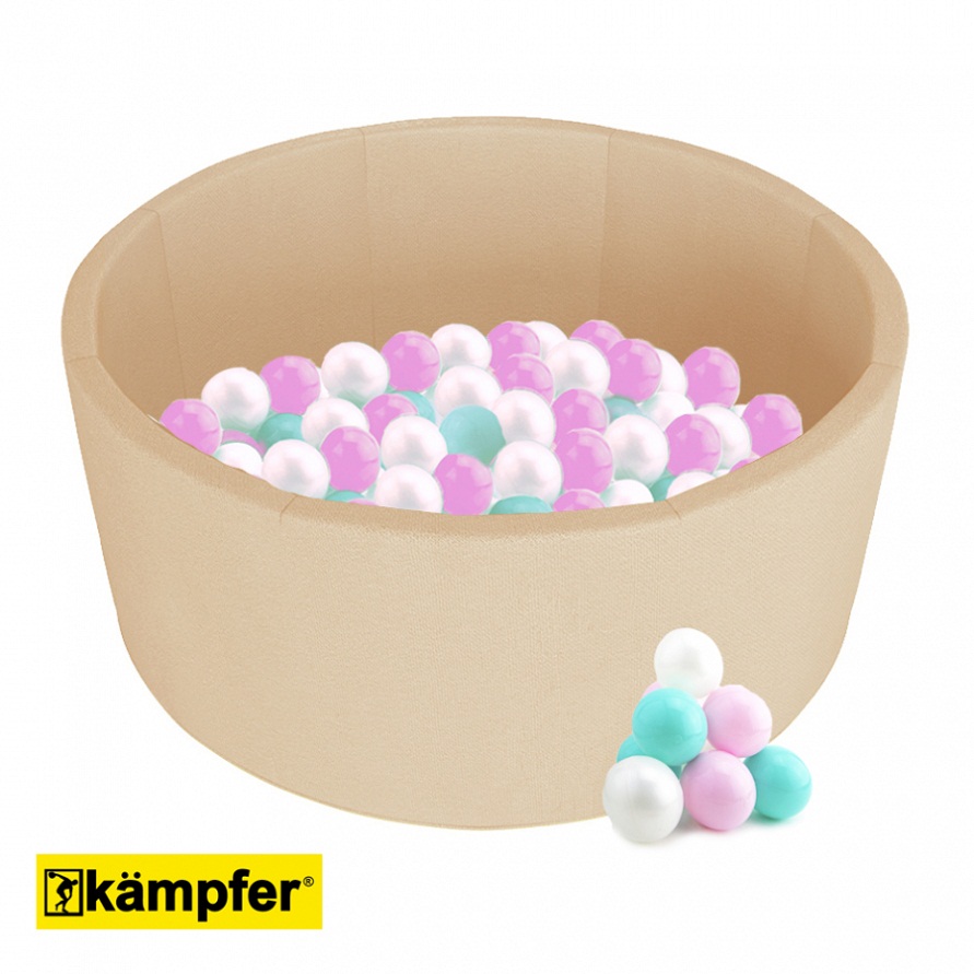 Детский сухой бассейн Kampfer - Pretty Bubble, цвет бежевый + 100 шаров  